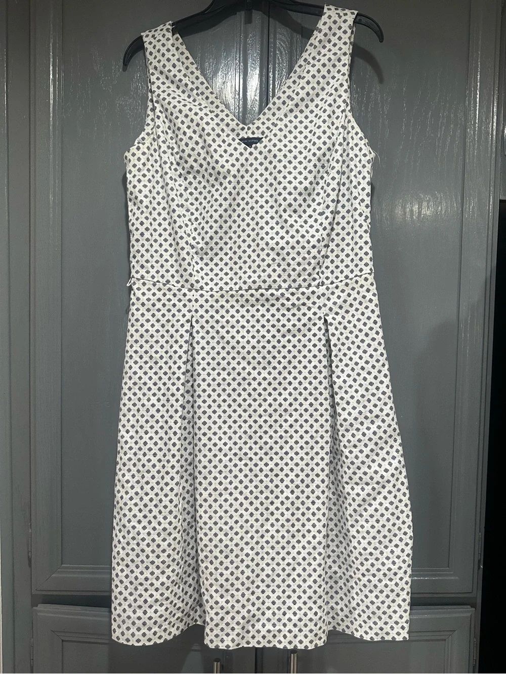 Tommy Hilfiger White Sleeveless Mini Dress with Navy Dot Print 4